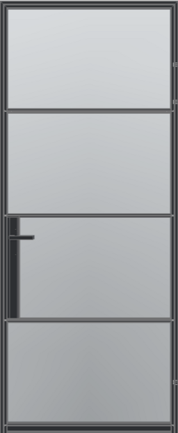 Aluminium opdekdeur met subtiel grijs glas