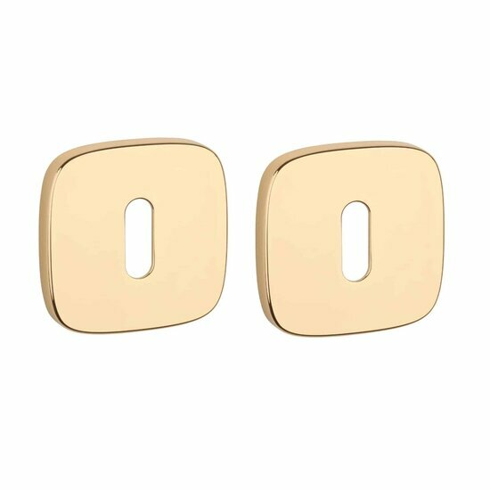 APRILE sleutelrozetten 52x52x7mm afgerond &ndash; goud gepolijst
