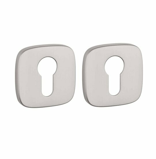 APRILE cilinderrozetten 52x52x7mm afgerond-nikkel