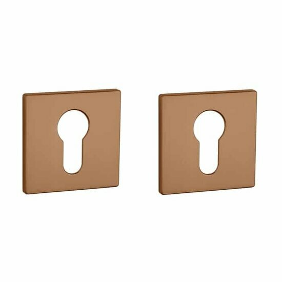 Aprile Prestige cilinderrozetten 52x52x5mm mat koper PVD