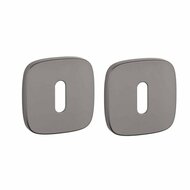 APRILE sleutelrozetten 52x52x7mm afgerond &ndash; Grafiet