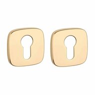 APRILE cilinderrozetten 52x52x7mm afgerond &ndash; goud gepolijst