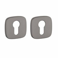 APRILE cilinderrozetten 52x52x7mm afgerond &ndash; Grafiet
