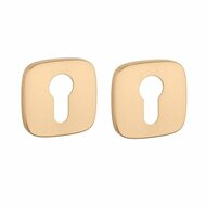 APRILE cilinderrozetten 52x52x7mm afgerond &ndash; mat goud