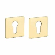 Vierkante cilinderplaatjes KVADRAT 1711 ultra dun 3mm goud gepolijst PVD