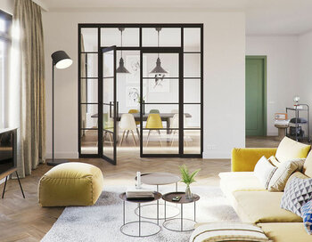 Aluminium industrieeldeuren voor standaard opdekkozijn