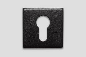 Cilinderrozet Zwart RVS Vierkant