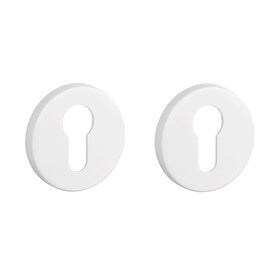 Cilinder rozet rond 53x7mm Mat wit