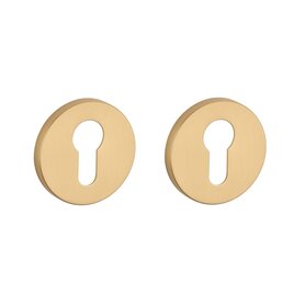 Cilinder rozet rond 53x7mm Goud satijn