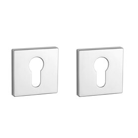 Cilinder rozet vierkant 53x53x7mm Chroom gepolijst