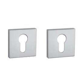 Cilinder rozet vierkant 53x53x7mm Mat chroom