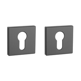 Cilinder rozet vierkant 53x53x7mm Mat Zwart