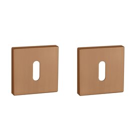 Sleutel rozet vierkant 52X52X7mm mat koper
