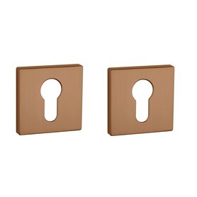 Clinder rozet vierkant 52X52X7mm mat koper