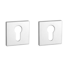 Cilinder rozet vierkant 52X52X5mm chroom gepolijst