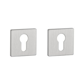 Cilinder rozet vierkant 52X52X5mm geborsteld chroom