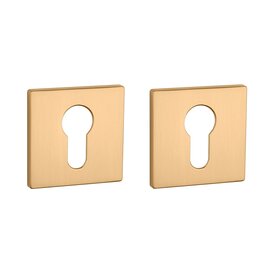 Cilinder rozet vierkant 52X52X5mm Goud satijn
