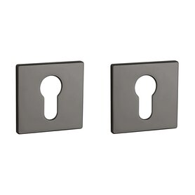 Cilinder rozet vierkant 52X52X5mm Antraciet gepolijst